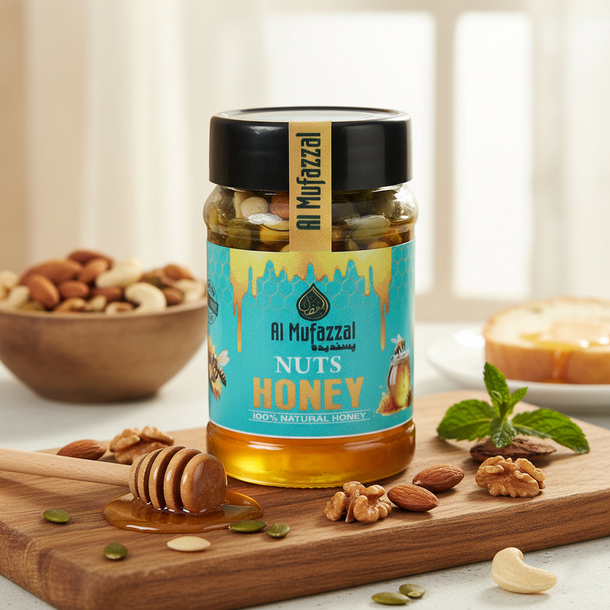 Al Mufazzal Nuts Honey 250gm – 100% Natural Honey