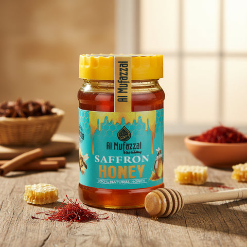 Al Mufazzal Saffron Honey 250gm – 100% Natural Honey